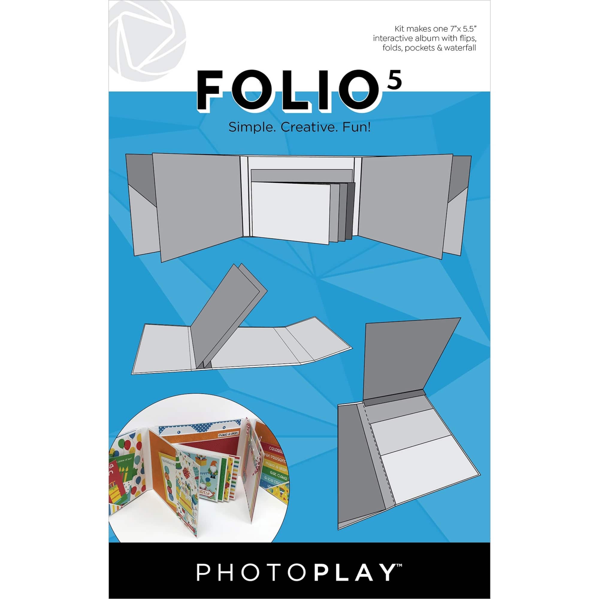 Photoplay™ White 5.5" x 7" Folio